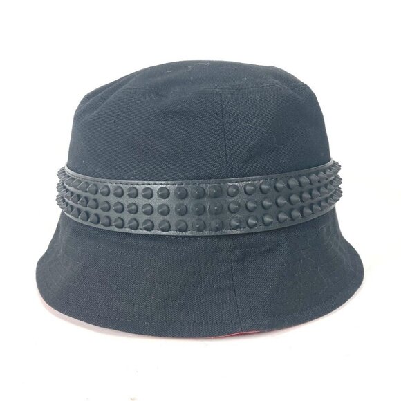 Christian Louboutin 3235326 Studs BOBINO bucket hat bob hat cotton Black Unused - Picture 12 of 15